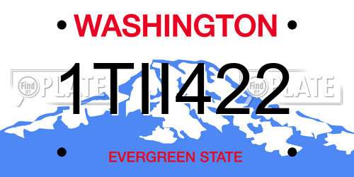 1TII422 Washington License Plate