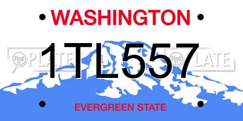 1TL557 Washington License Plate