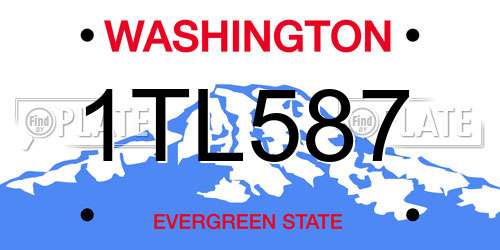 1TL587 Washington License Plate