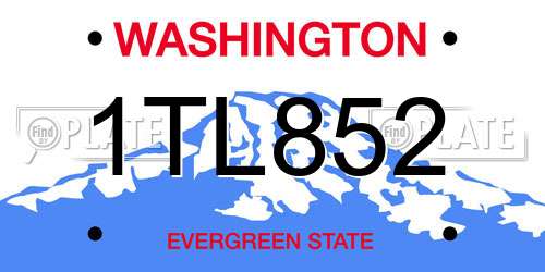 1TL852 Washington License Plate