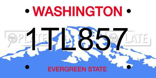 1TL857 Washington License Plate