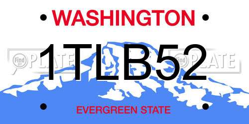 1TLB52 Washington License Plate