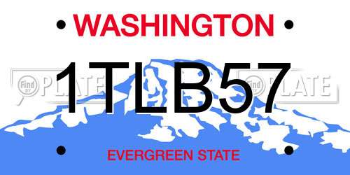 1TLB57 Washington License Plate