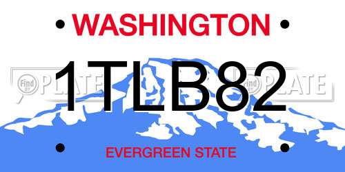 1TLB82 Washington License Plate