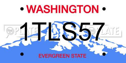 1TLS57 Washington License Plate