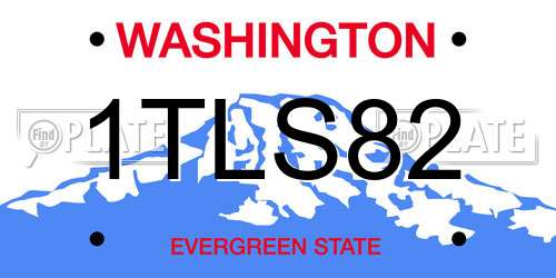1TLS82 Washington License Plate