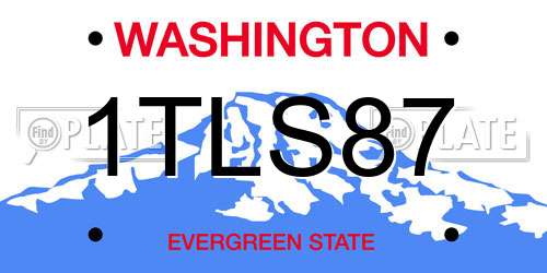 1TLS87 Washington License Plate