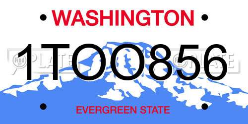 1TOO856 Washington License Plate