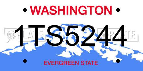 1TS5244 Washington License Plate