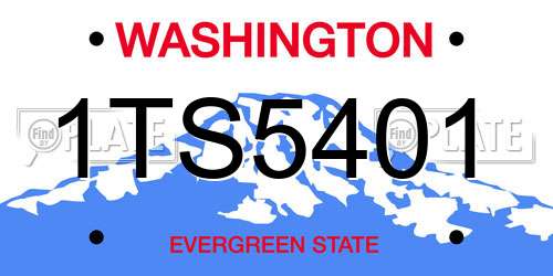 1TS5401 Washington License Plate