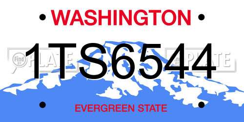 1TS6544 Washington License Plate