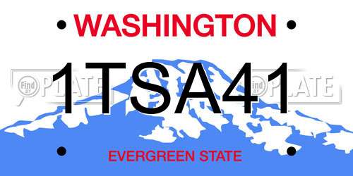 1TSA41 Washington License Plate