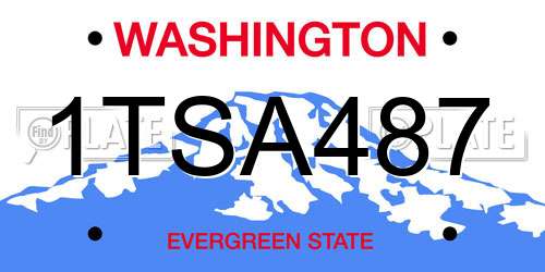 1TSA487 Washington License Plate