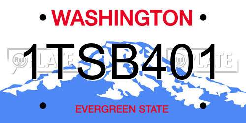 1TSB401 Washington License Plate