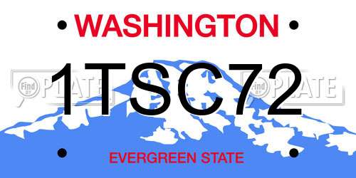 1TSC72 Washington License Plate