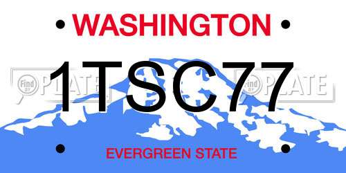 1TSC77 Washington License Plate
