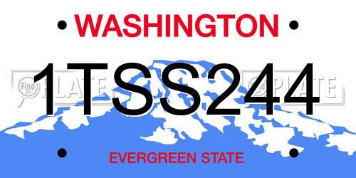 1TSS244 Washington License Plate
