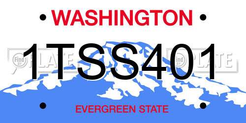 1TSS401 Washington License Plate