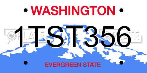 1TST356 Washington License Plate