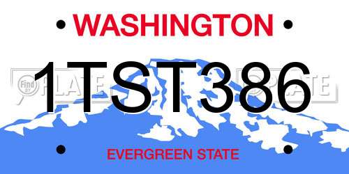 1TST386 Washington License Plate