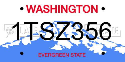 1TSZ356 Washington License Plate