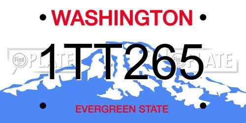1TT265 Washington License Plate