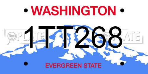 1TT268 Washington License Plate