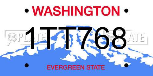 1TT768 Washington License Plate