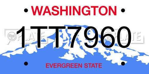 1TT7960 Washington License Plate