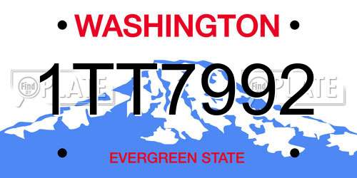 1TT7992 Washington License Plate
