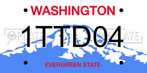 1TTD04 Washington License Plate
