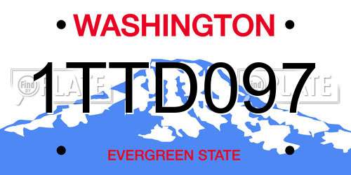 1TTD097 Washington License Plate