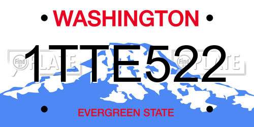 1TTE522 Washington License Plate