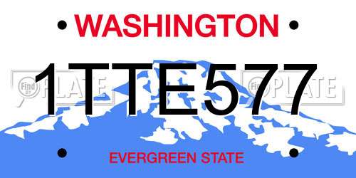 1TTE577 Washington License Plate