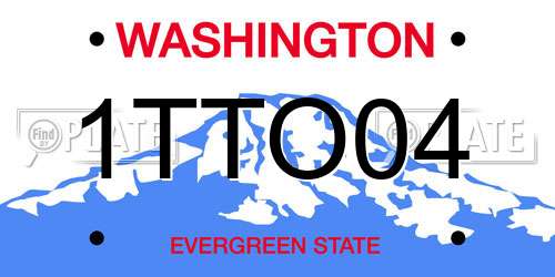 1TTO04 Washington License Plate