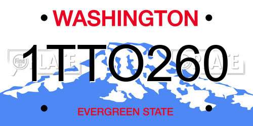 1TTO260 Washington License Plate