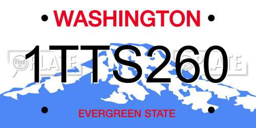 1TTS260 Washington License Plate