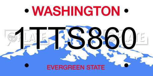 1TTS860 Washington License Plate