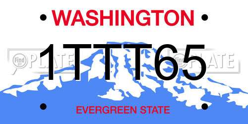 1TTT65 Washington License Plate