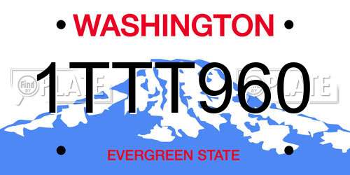 1TTT960 Washington License Plate