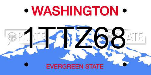 1TTZ68 Washington License Plate