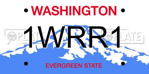 1WRR1 Washington License Plate