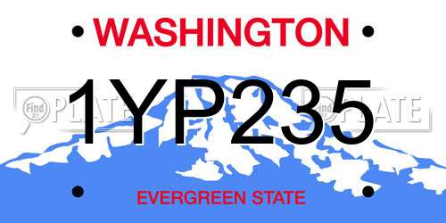 1YP235 Washington License Plate