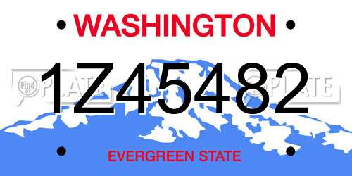 1Z45482 Washington License Plate
