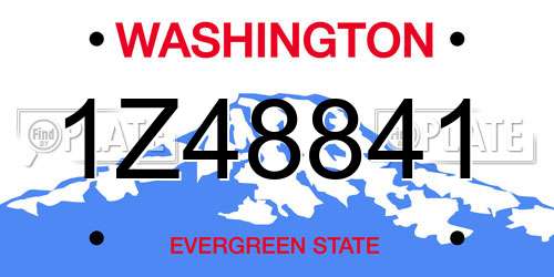 1Z48841 Washington License Plate