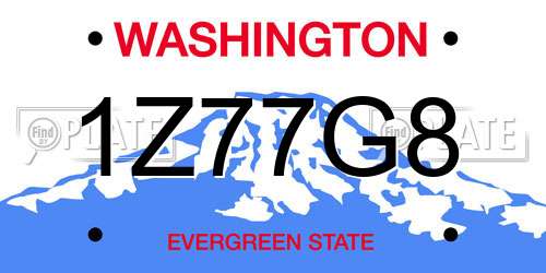 1Z77G8 Washington License Plate