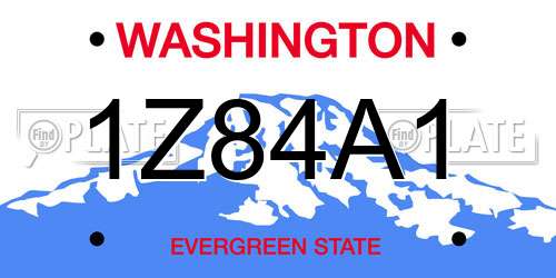 1Z84A1 Washington License Plate