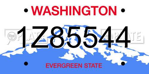 1Z85544 Washington License Plate
