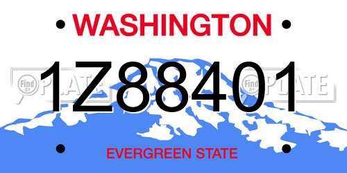 1Z88401 Washington License Plate