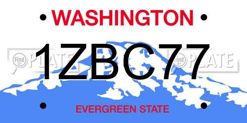 1ZBC77 Washington License Plate